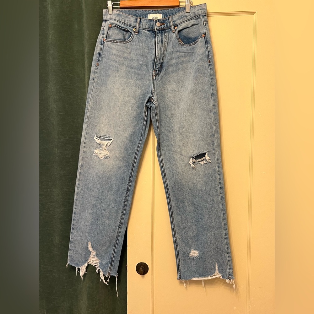 BDG Light Blue Distressed Straight Leg Jeans